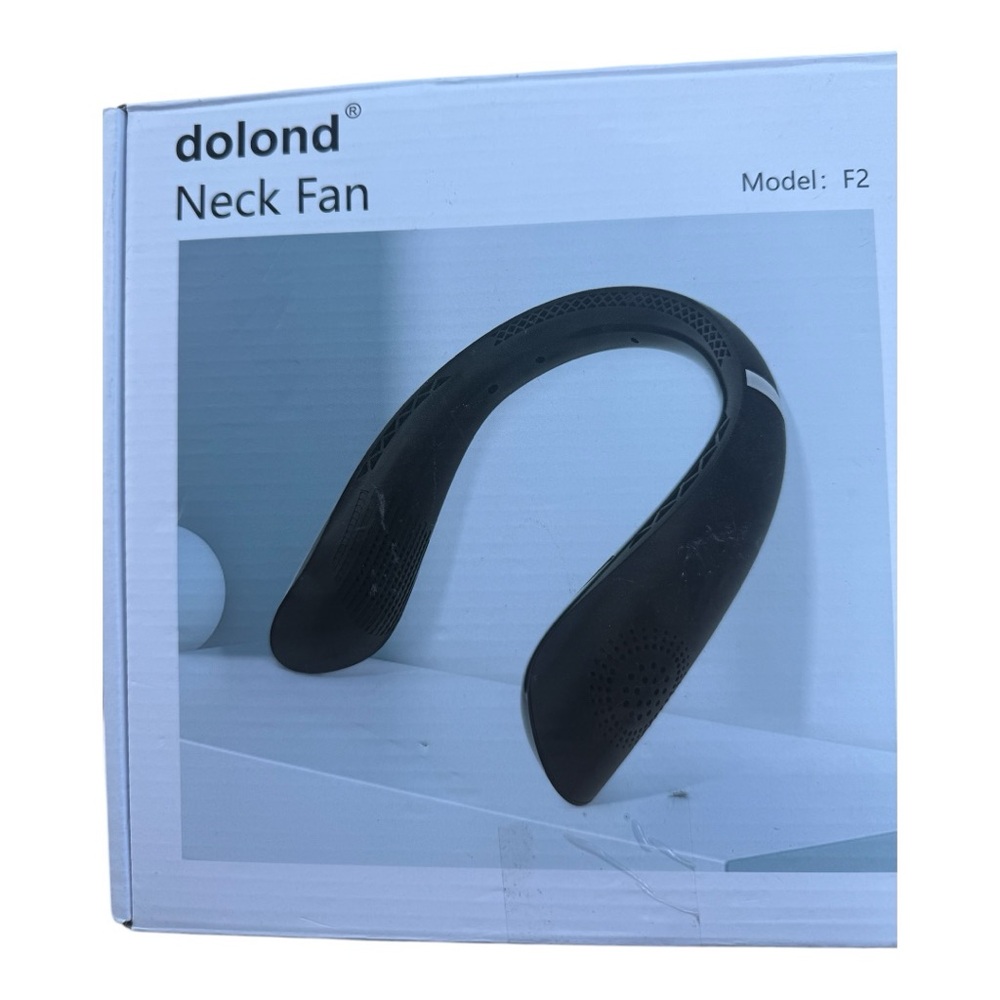 Black U-Shape Wearable Neck Fan with Sleek Design - New Original packaging